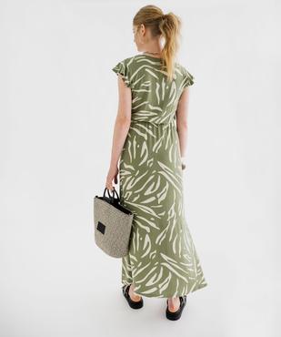 Robe longue à col cache-cœur et manches courtes volantées femme vue8 - GEMO 4G MATERN - GEMO