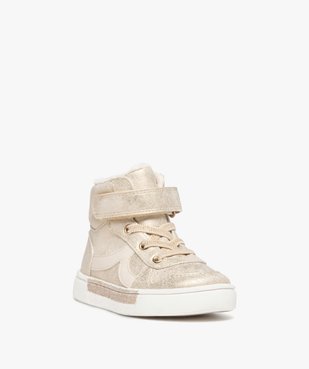 Baskets bébé fille mid-cut métallisées et pailletées vue2 - GEMO 4G BEBE - GEMO