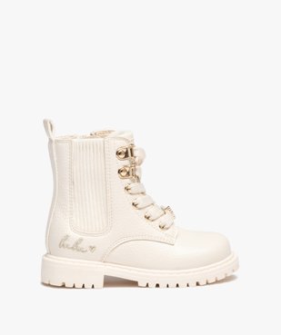 Boots fille unies à lacets irisés et col chaussette - Lulu Castagnette vue1 - LULU CASTAGNETT - GEMO