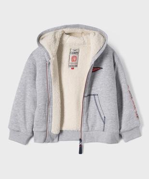 Sweat zippé à capuche avec doublure sherpa garçon - Camps United vue3 - CAMPS - GEMO