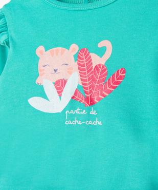 Pyjama dors-bien en coton avec volants sur les épaules bébé fille vue2 - GEMO 4G BEBE - GEMO