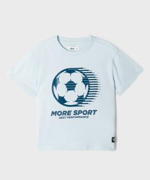 Tee-shirt manches courtes en coton imprimé thème foot garçon vue3 - GEMO 4G GARCON - GEMO