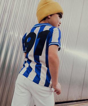 Tee-shirt manches courtes en maille style maillot de foot garçon vue4 - GEMO (ENFANT) - GEMO