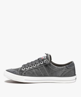 Baskets homme en toile denim unie à lacets - Dockers vue3 - DOCKERS BY GERL - GEMO