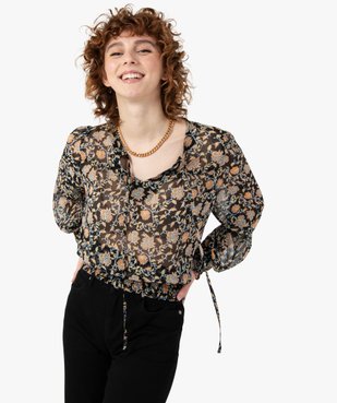 Blouse femme imprimée à manches longues vue1 - GEMO(FEMME PAP) - GEMO
