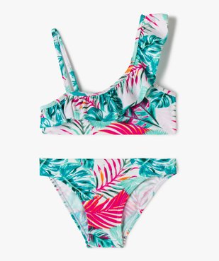 Maillot de bain fille 2 pièces asymétrique à motif feuillage vue1 - GEMO (ENFANT) - GEMO