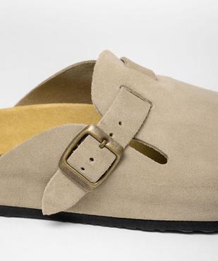 Sabots en cuir suédé avec semelle intérieure anatomique femme vue7 - FOLLOW ME G4G - GEMO