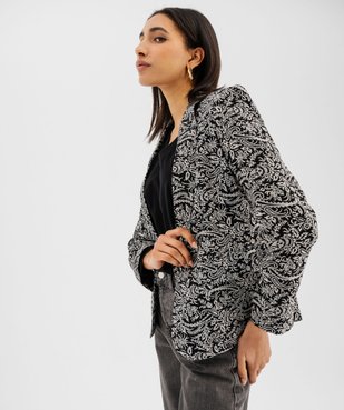Veste blazer imprimée porté ouvert femme vue1 - GEMO(FEMME PAP) - GEMO