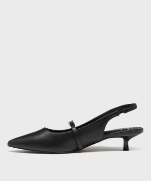 Escarpins kitten heels à bout pointu et talon ouvert femme vue3 - FOLLOW ME - GEMO