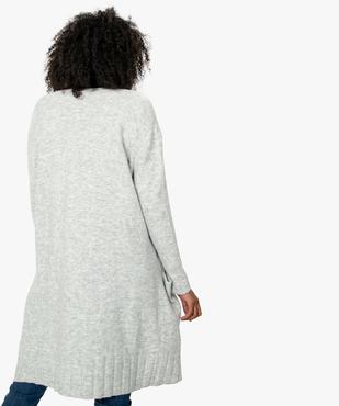 Gilet femme coupe longue en maille épaisse vue3 - GEMO(FEMME PAP) - GEMO