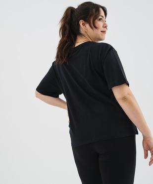 Tee-shirt manches courtes et col rond brodé femme grande taille vue3 - GEMO (G TAILLE) - GEMO
