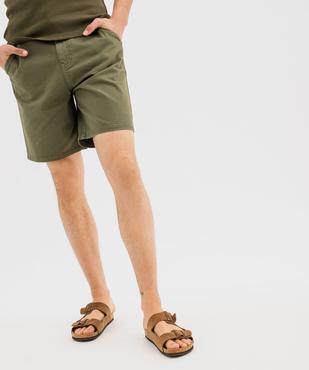 Bermuda chino en coton stretch à taille élastique homme vue1 - GEMO 4G HOMME - GEMO