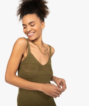 Robe femme à bretelles en maille ajourée vue2 - GEMO(FEMME PAP) - GEMO