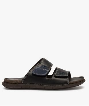 Sandales homme mules dessus et intérieur cuir vue1 - ZEN AIR - GEMO