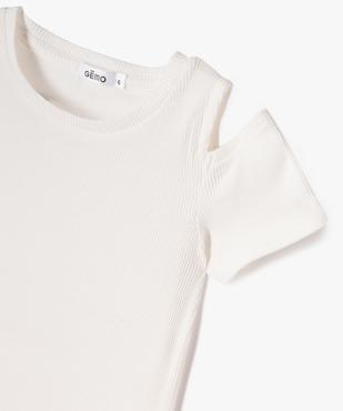 Tee-shirt à manches courtes avec épaules dénudées fille vue2 - GEMO (ENFANT) - GEMO