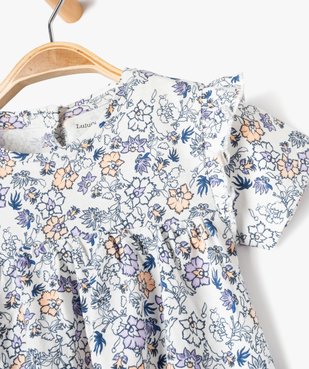 Tee-shirt manches courtes large à fleurs bébé fille - LuluCastagnette vue2 - LULUCASTAGNETTE - GEMO
