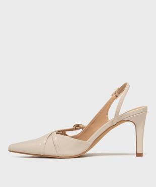 Escarpins vernis à talon fin et bout pointu femme - Follow Me vue3 - FOLLOW ME - GEMO