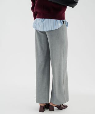 Pantalon en toile coupe large femme vue3 - GEMO(FEMME PAP) - GEMO