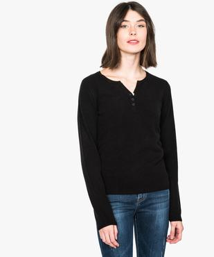 Pull femme en maille fine avec col fantaisie vue1 - GEMO (MAILLE) - GEMO