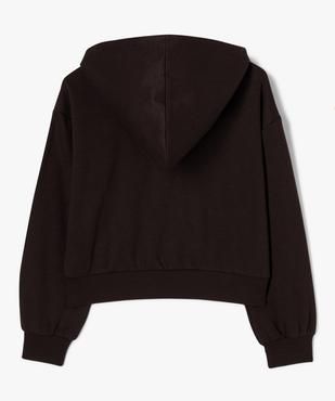 Sweat zippé à capuche coupe courte fille vue3 - GEMO (JUNIOR) - GEMO
