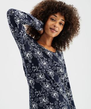 Chemise de nuit à manches longues femme vue3 - GEMO 4G FEMME - GEMO