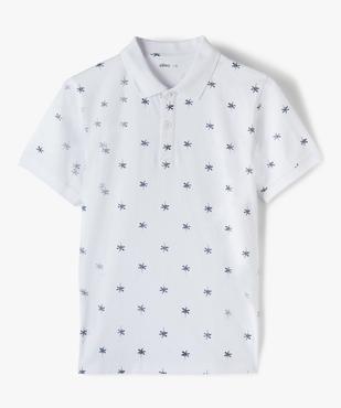 Polo garçon à manches courtes à micro-motifs vue2 - GEMO (JUNIOR) - GEMO