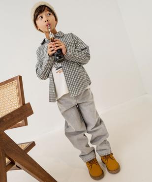 Tee-shirt manches courtes à motif et finitions contrastantes garçon vue6 - GEMO 4G GARCON - GEMO