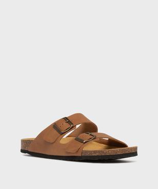 Mules ouvertes 2 brides dessus cuir homme - Tanéo vue2 - TANEO GEMO FOR GOOD - GEMO