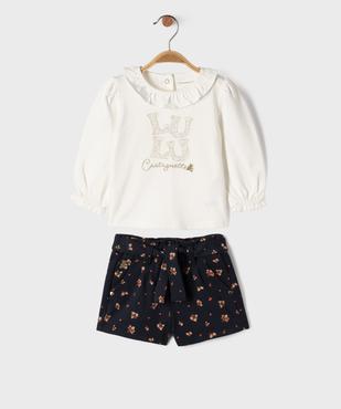 Ensemble 2 pièces tee-shirt et short bébé fille - LuluCastagnette vue1 - LULUCASTAGNETTE - GEMO