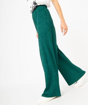 Pantalon en maille texturée coupe ample avec taille élastique femme vue1 - GEMO(FEMME PAP) - GEMO