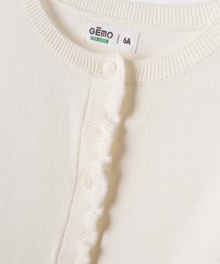 Gilet fin en viscose avec finitions froncées fille vue2 - GEMO 4G FILLE - GEMO