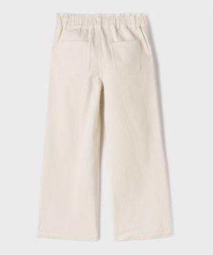 Pantalon large en velours côtelée à taille élastique réglable fille vue3 - GEMO (ENFANT) - GEMO