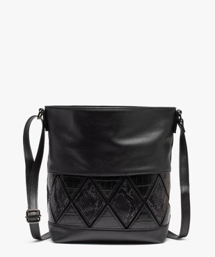 Sac femme avec bande texturée sur l’avant vue1 - GEMO (ACCESS) - GEMO