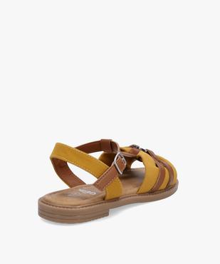 Sandales fille à brides en toile et matière lisse vue4 - GEMO (ENFANT) - GEMO