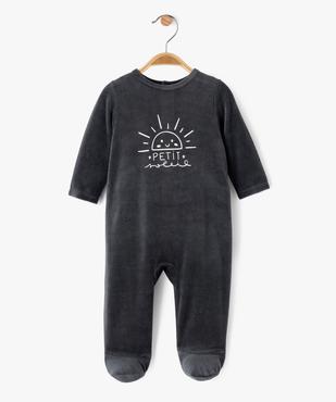 Pyjama en velours avec message sur le buste bébé vue2 - GEMO(BB COUCHE) - GEMO