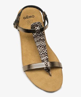Sandales femme brillantes bicolores à brides vue5 - GEMO (CASUAL) - GEMO