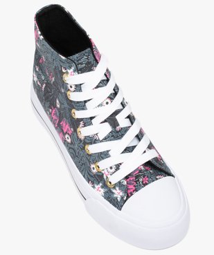 Baskets femme mid-cut en toile imprimé fleurs vue6 - GEMO 4G FEMME - GEMO