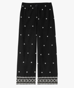 Pantacourt en coton et lin à motifs brodés femme vue4 - GEMO(FEMME PAP) - GEMO
