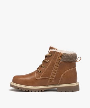 Boots garçon fourrées dessus uni à semelle crantée vue3 - PREMIER PRIX BY GEMO - GEMO