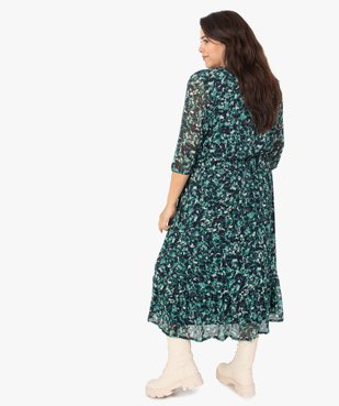 Robe femme grande taille longue imprimée à manches 3/4 vue3 - GEMO (G TAILLE) - GEMO