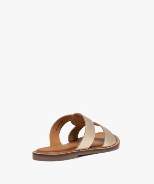 Mules femme à talon plat et larges brides en cuir - Taneo vue4 - TANEO - GEMO