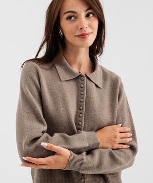 Gilet col amovible femme vue1 - GEMO(FEMME PAP) - GEMO