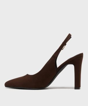 Escarpins slingback à talon haut et bout pointu femme - Follow Me vue3 - FOLLOW ME - GEMO