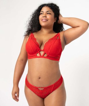 String femme grande taille en dentelle et tulle avec découpes fantaisie vue3 - GEMO(HOMWR FEM) - GEMO