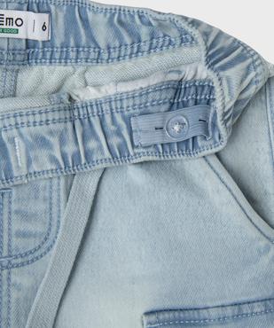 Bermuda parachute en jean stretch avec taille ajustable garçon vue2 - GEMO 4G GARCON - GEMO