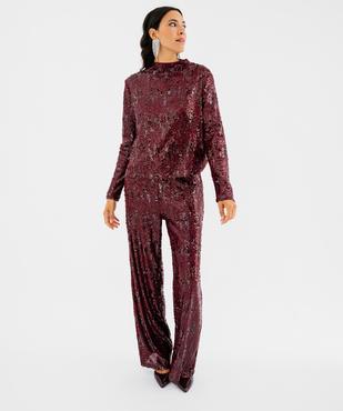 Tee-shirt col montant sequins femme vue6 - GEMO(FEMME PAP) - GEMO