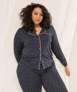Pyjama femme grande taille deux pièces : chemise et pantalon vue6 - GEMO 4G FEMME - GEMO
