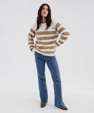 Pull rayé en côtes perlées esprit marinière femme - LuluCastagnette vue4 - LULU CASTAGNETTE GEMO FOR GOOD - GEMO