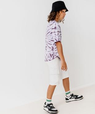 Bermuda cargo en coton stretch à coloris unique garçon vue6 - GEMO (JUNIOR) - GEMO