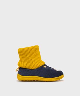 Chaussons en velours à tige chaussette montante bébé garçon vue1 - GEMO 4G BEBE - GEMO